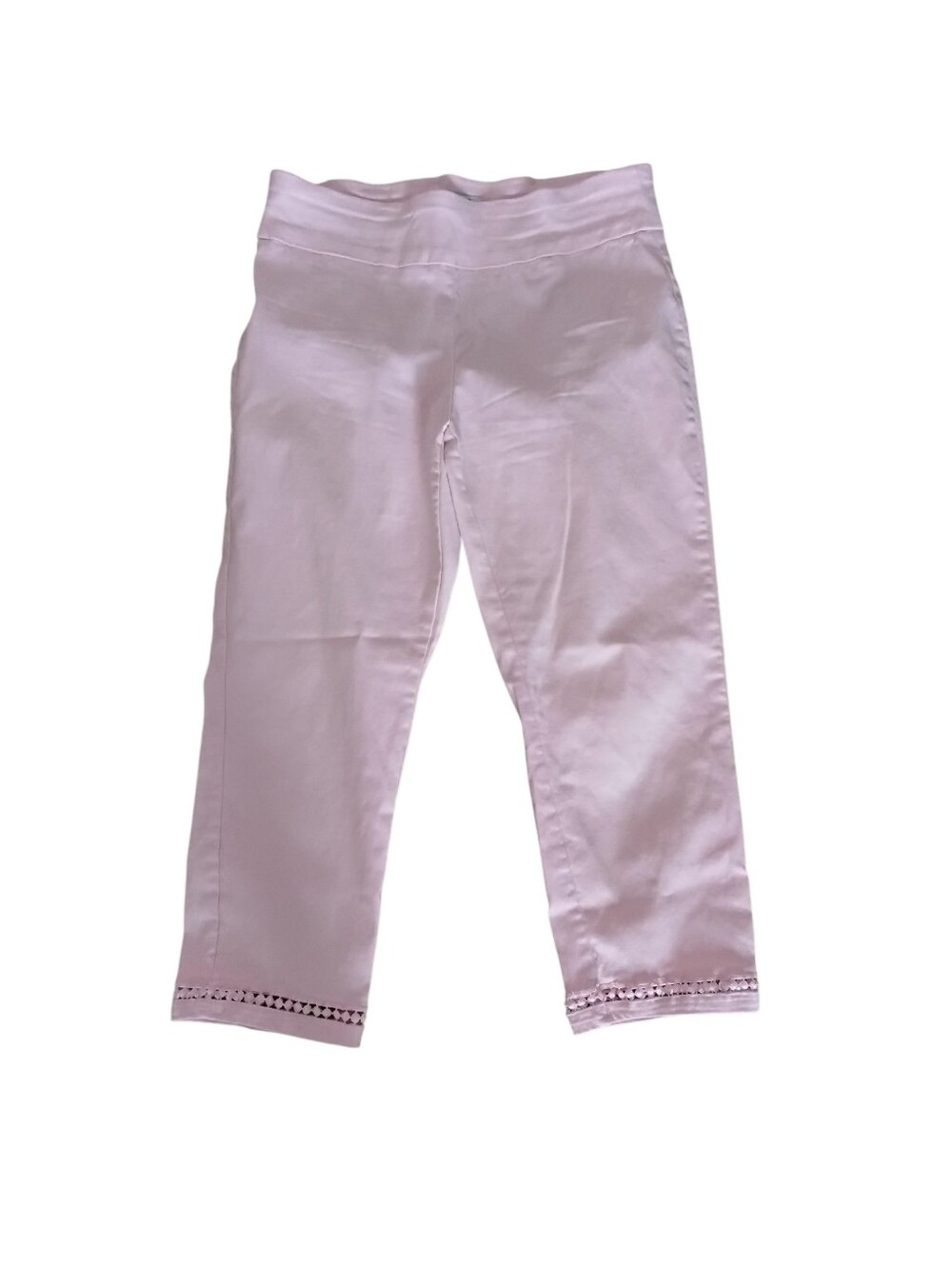 Crown & Ivy Pink Crop Pants With Crochet Trim Womens 6 Petite